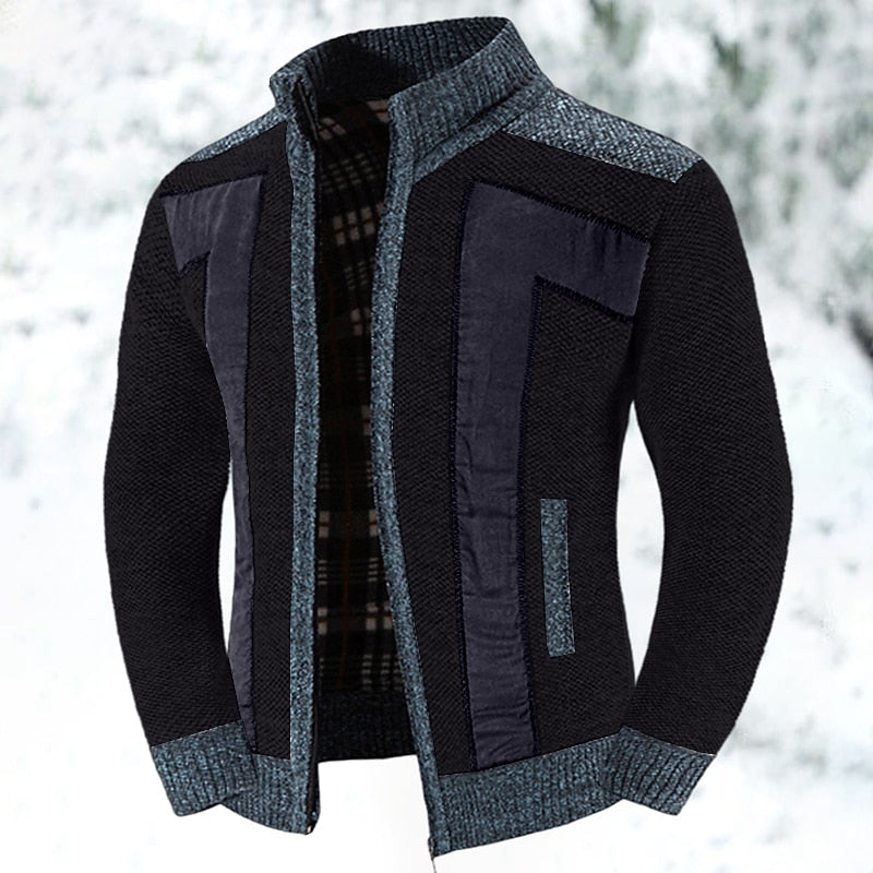 Fakturowany Zip-Up kardigan