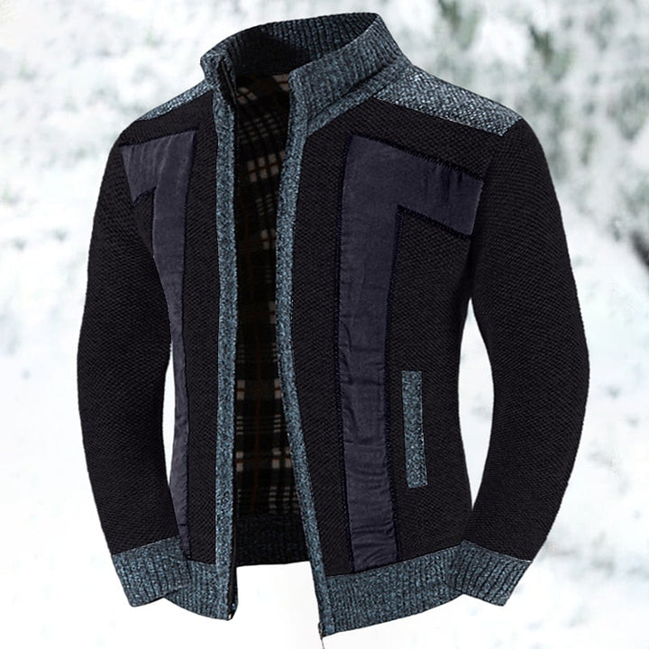 Fakturowany Zip-Up kardigan