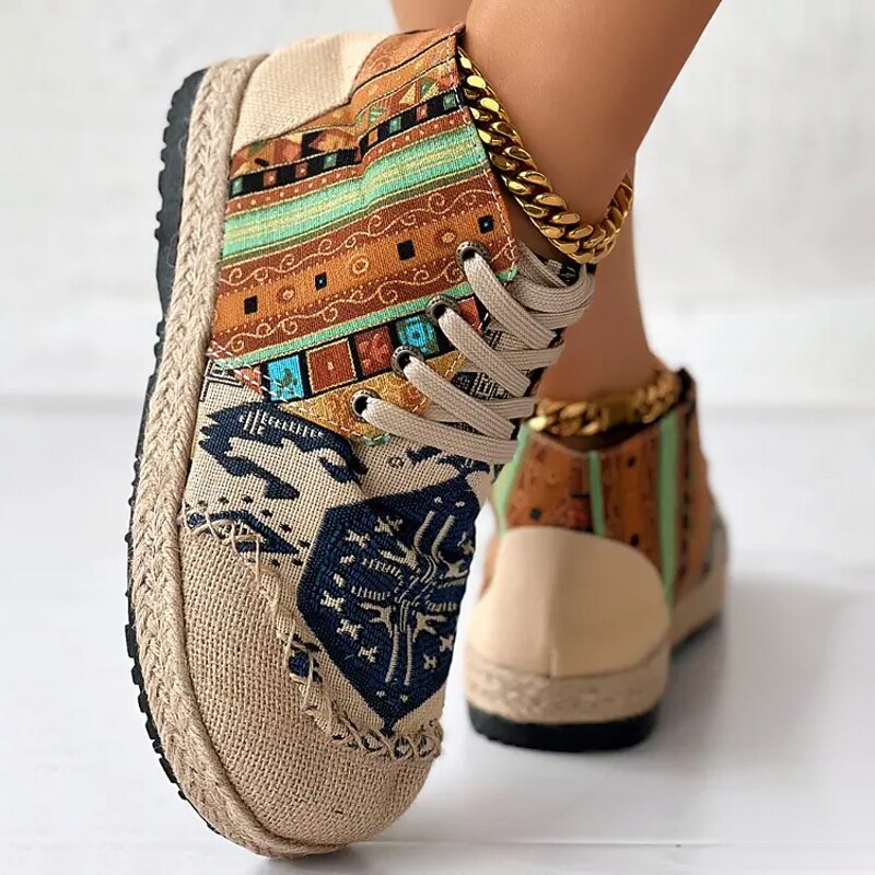 Boho wzorzysty wysokie sneakersy