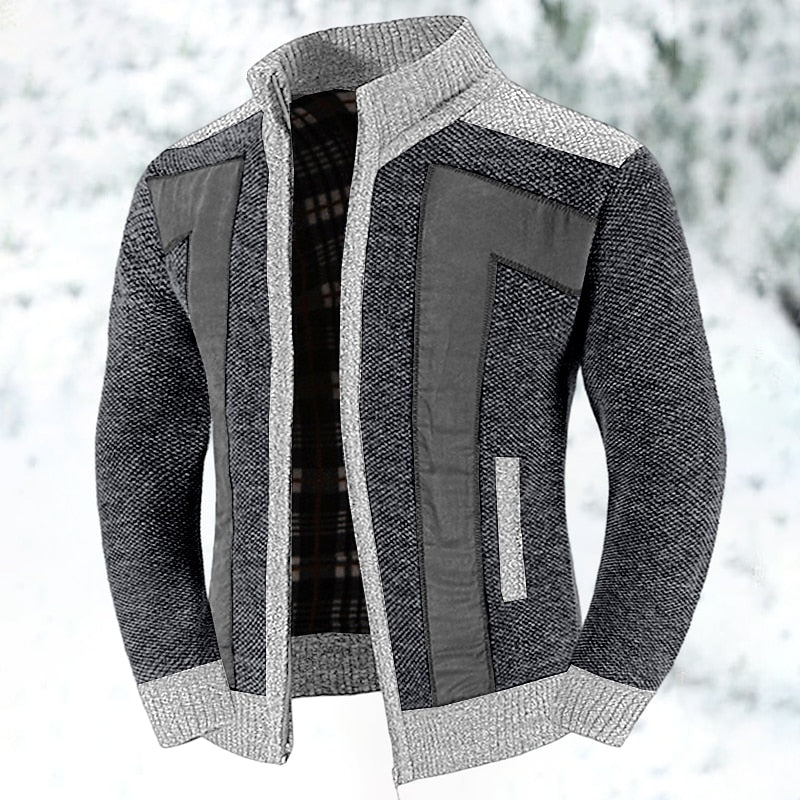 Fakturowany Zip-Up kardigan