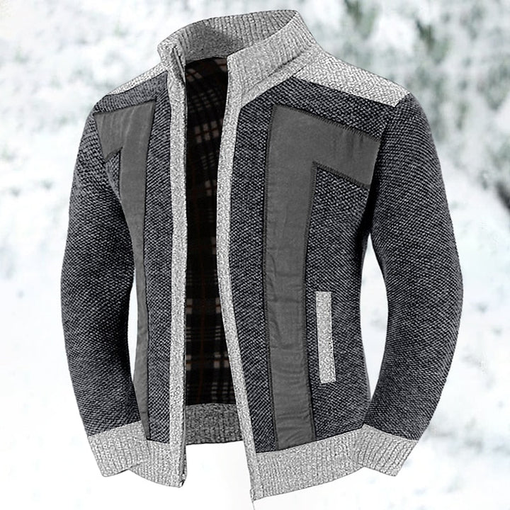 Fakturowany Zip-Up kardigan