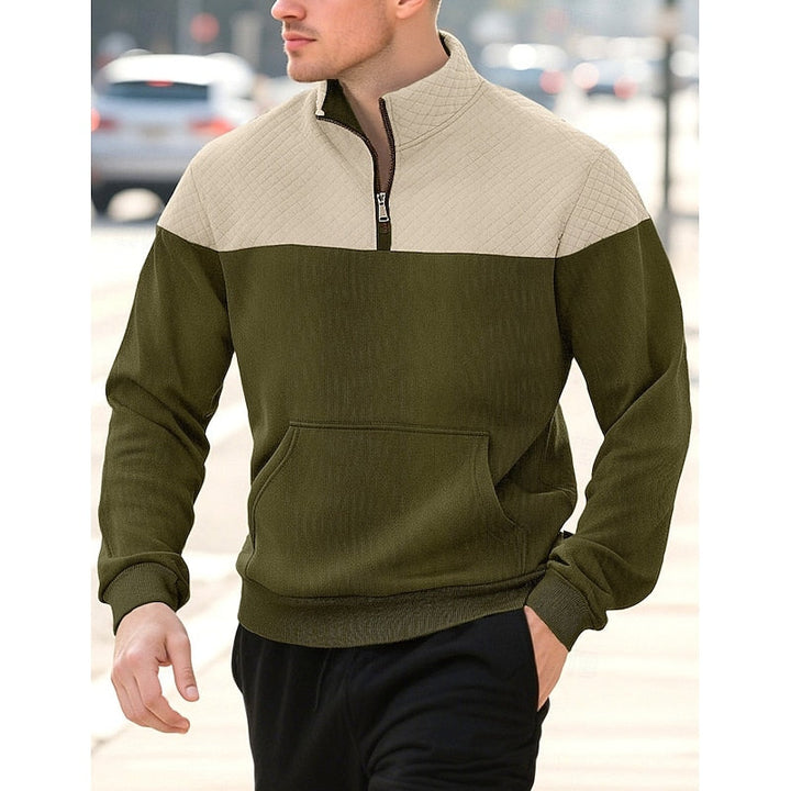 Fakturowany zamek 1/4 bluza