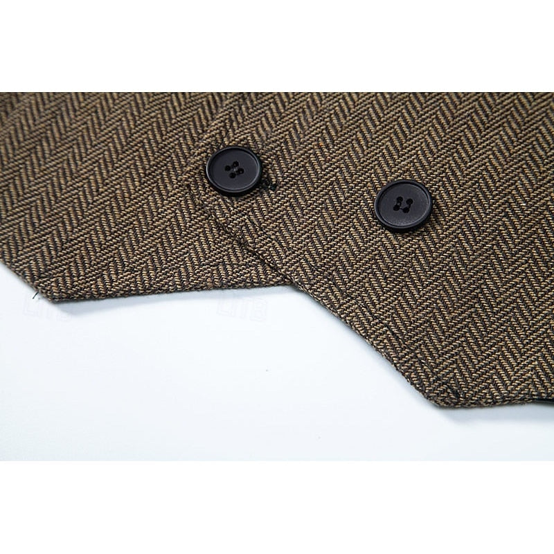 Double-Breasted jodełka kamizelka