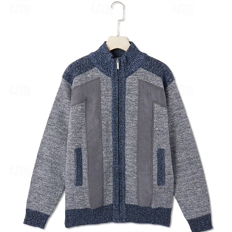 Fakturowany Zip-Up kardigan