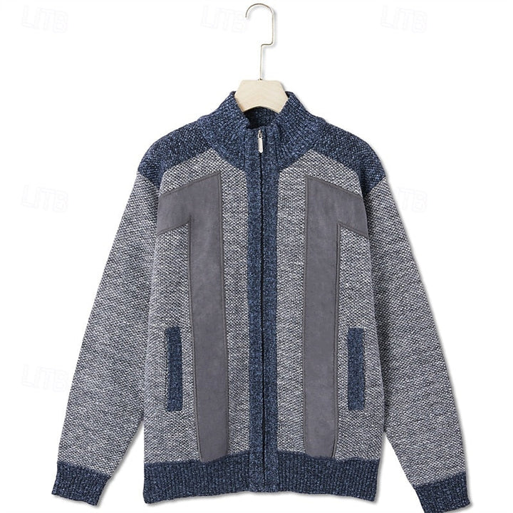 Fakturowany Zip-Up kardigan