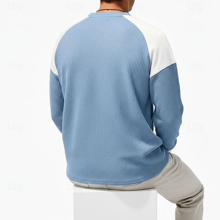 Colorblock długi-rękaw Henley