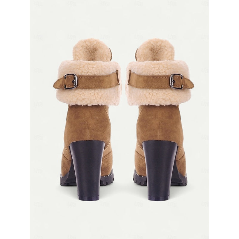 Obszyty futerkiem sznurowane buty zimowe