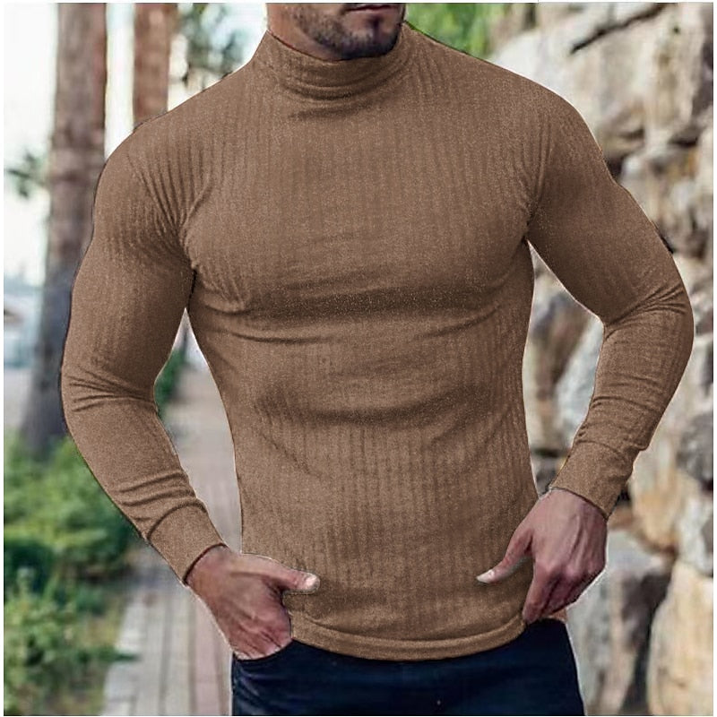 Elegancki prążkowany golf