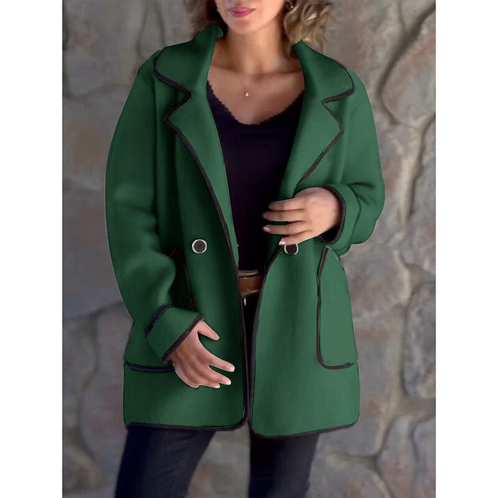 Contrast-Trim luźny płaszcz
