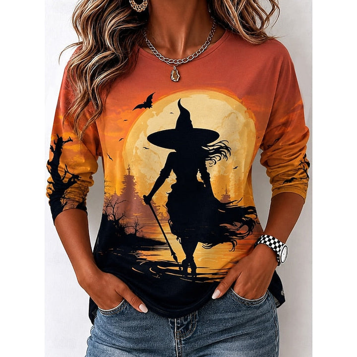 Halloween Witch graficzny długi rękaw top