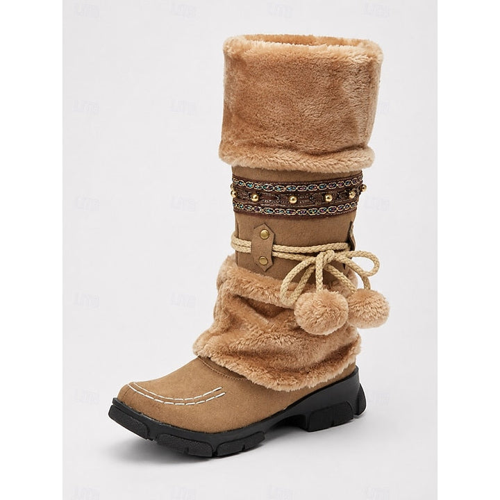 Przytulny boho średni-łydka buty zimowe