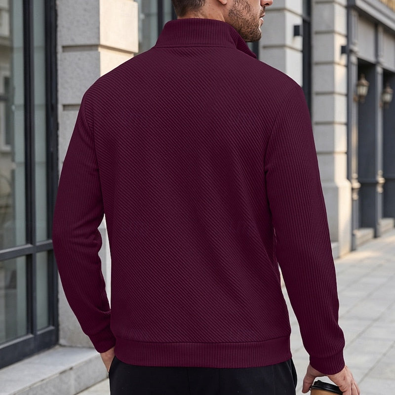 Fakturowany zamek 1/4 sweter