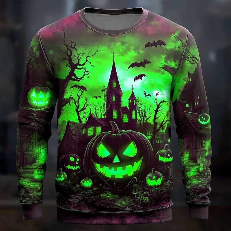 Halloween graficzny bluza z okrągłym dekoltem