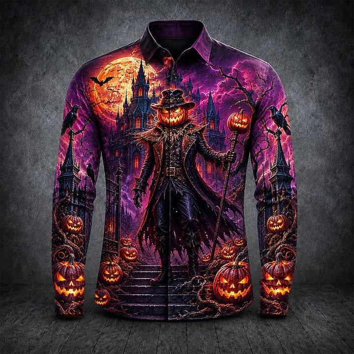 Halloween Gothic wzór długi-rękaw koszula