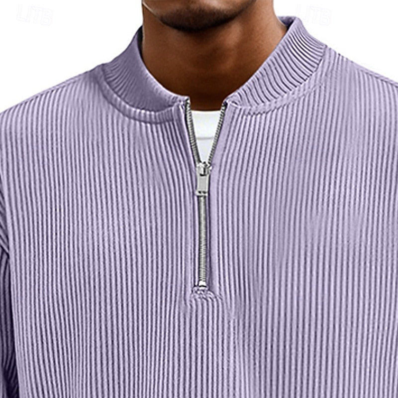 Prążkowany zamek 1/4 sweter