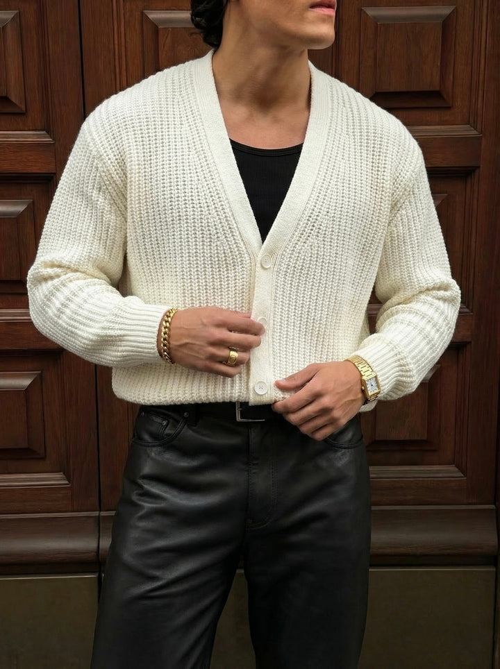 Oversize Crop Kardigan - Ecru
