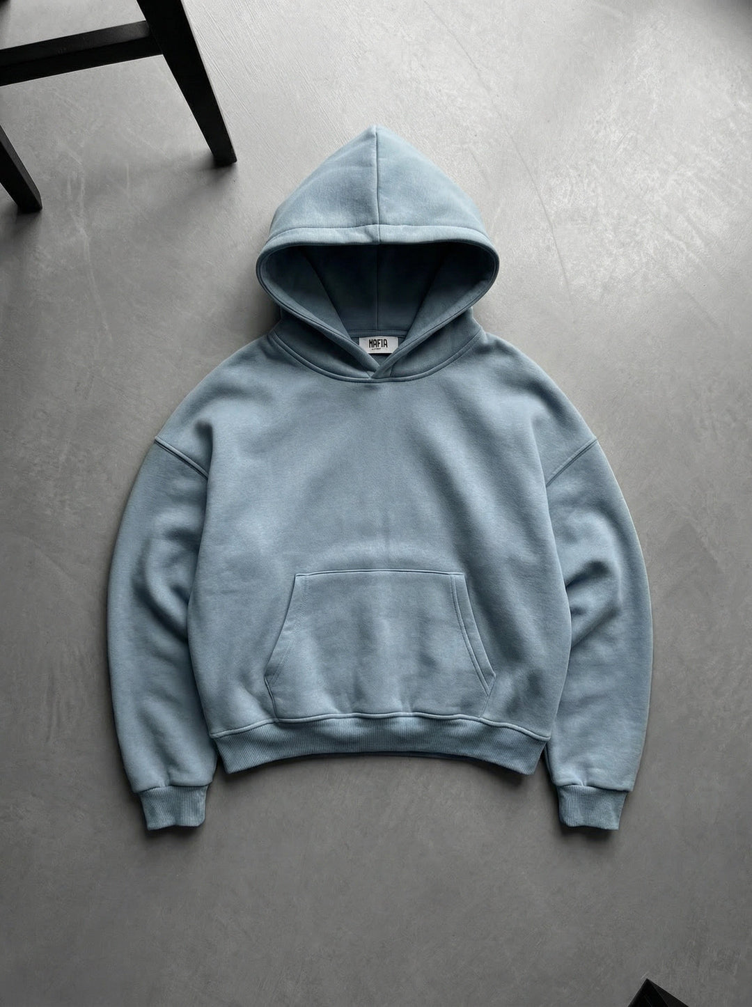 Oversize Basic Hoodie - Wyblakły Dżins
