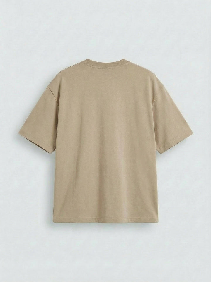 Oversize Basic T-Shirt - Beżowy