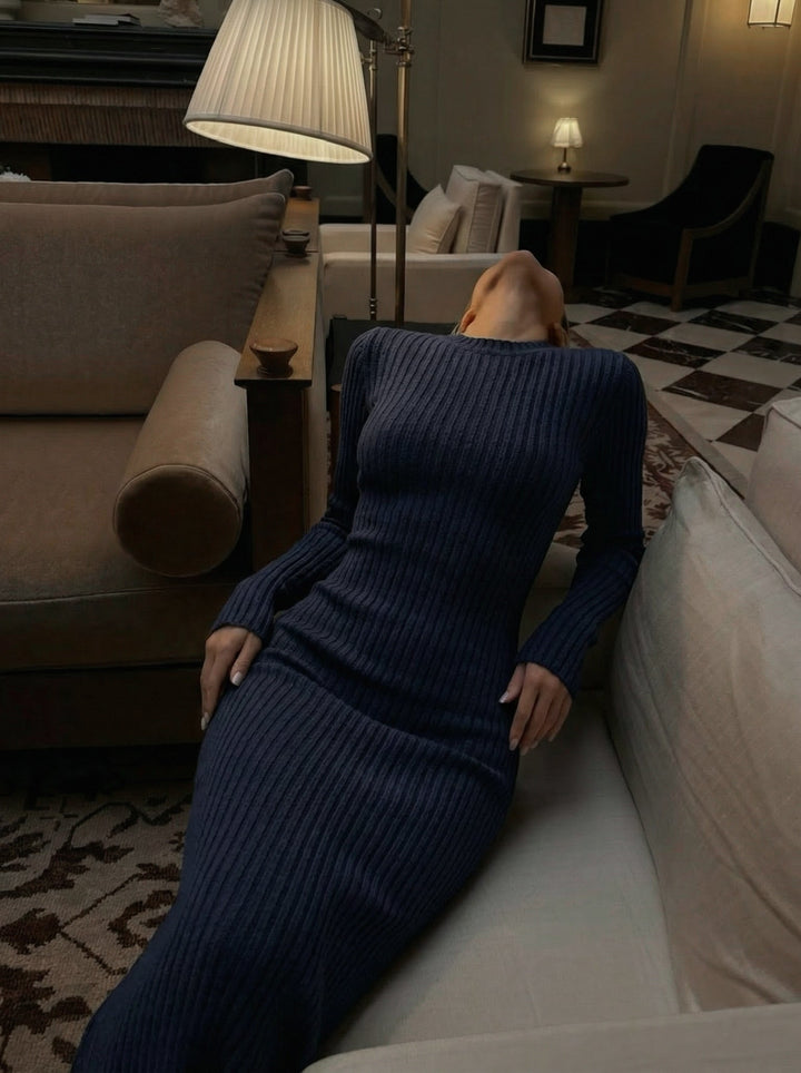 Sukienka Maxi Knit - Nocny Niebieski