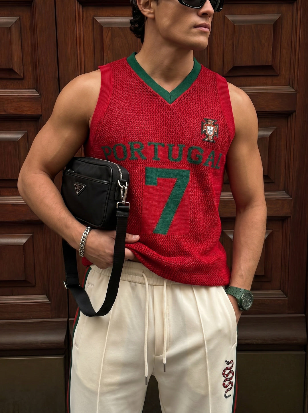 Oversize Portugal Knit Tanktop - Czerwony