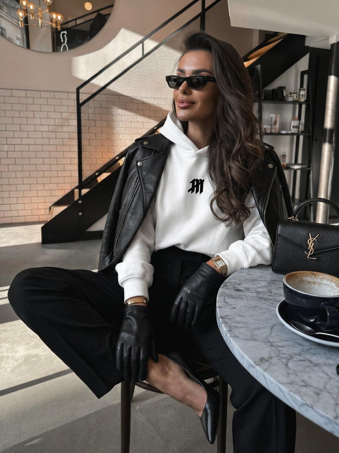 Oversize Mouse Hoodie - Biały