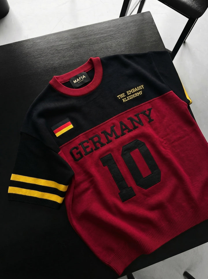 Oversize Niemiecki T-shirt - Czerwony