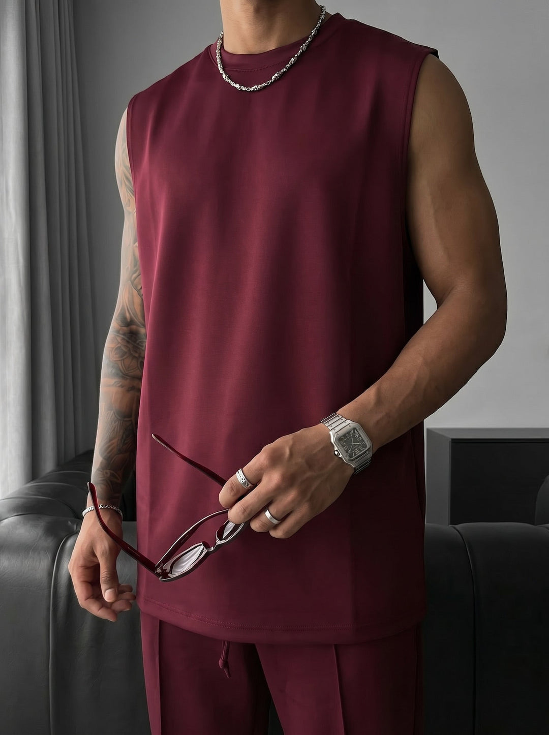Oversize Tanktop dla nurków - Bordeaux