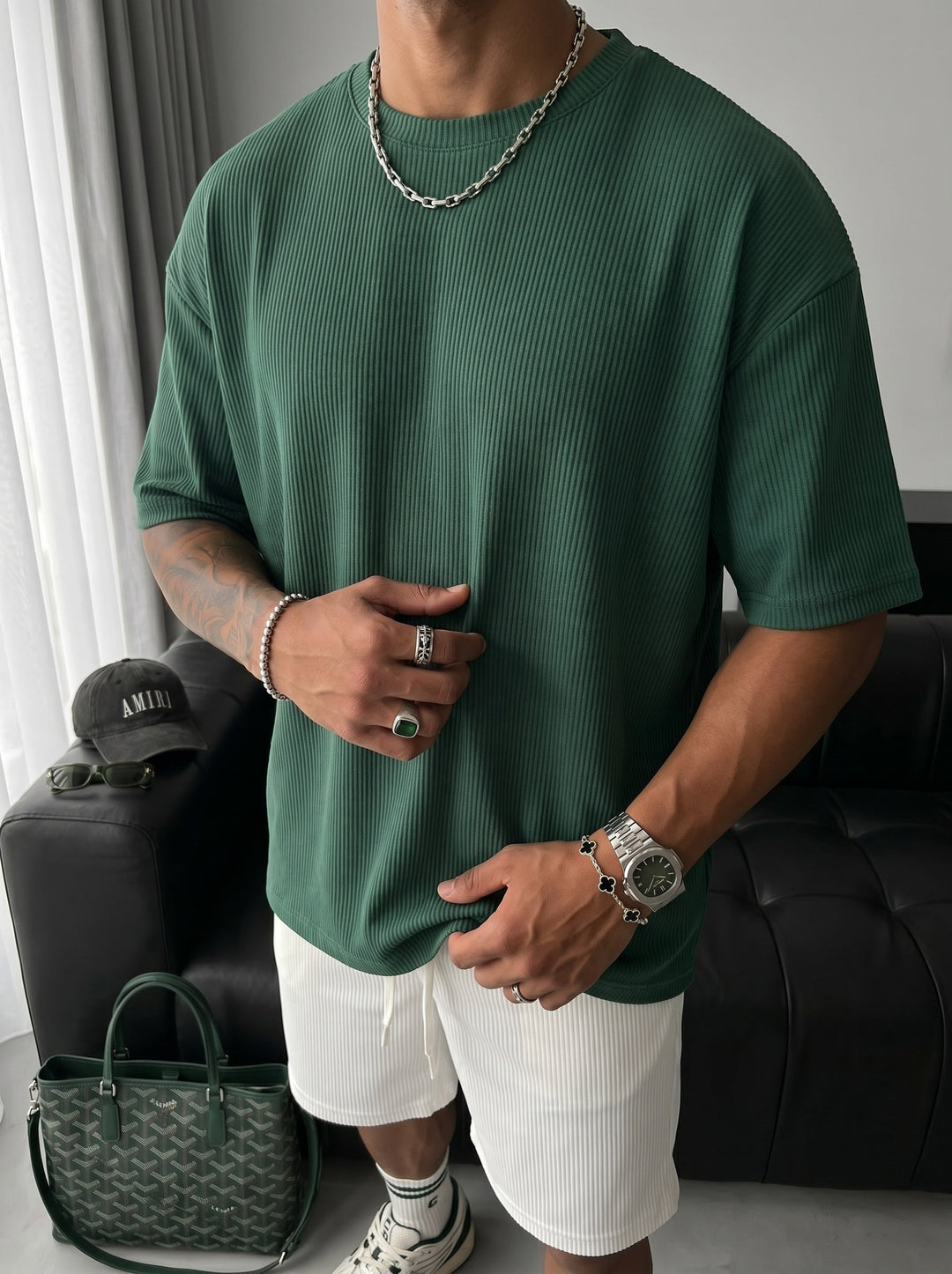 Oversize Cord Tee - Zielony