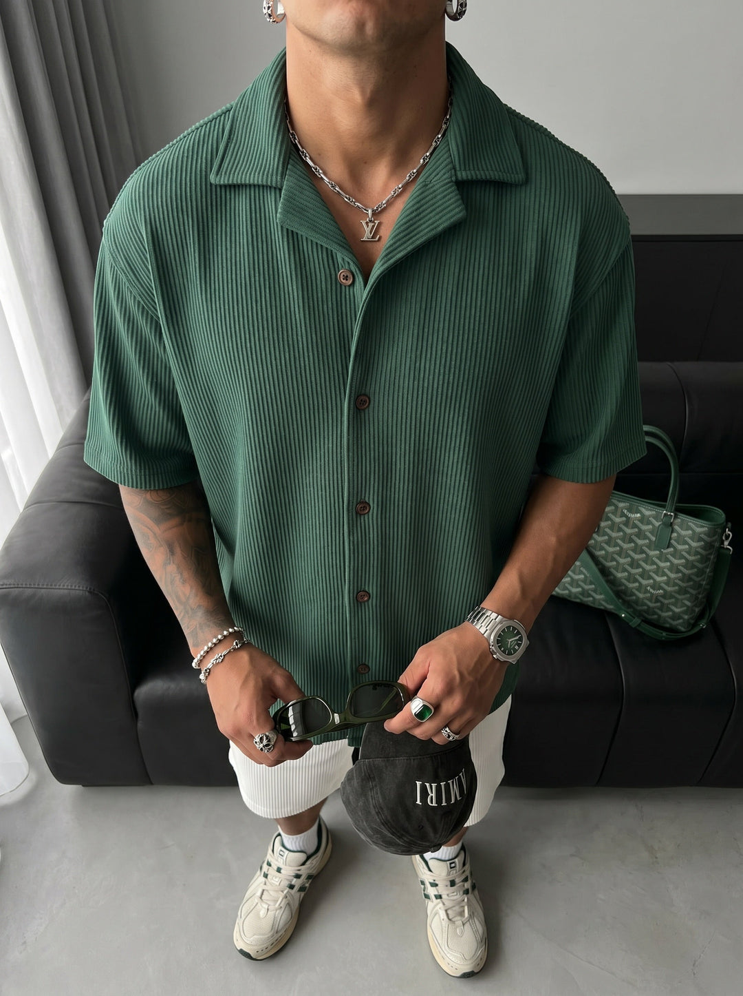 Oversize Cord Shirt - Zielony