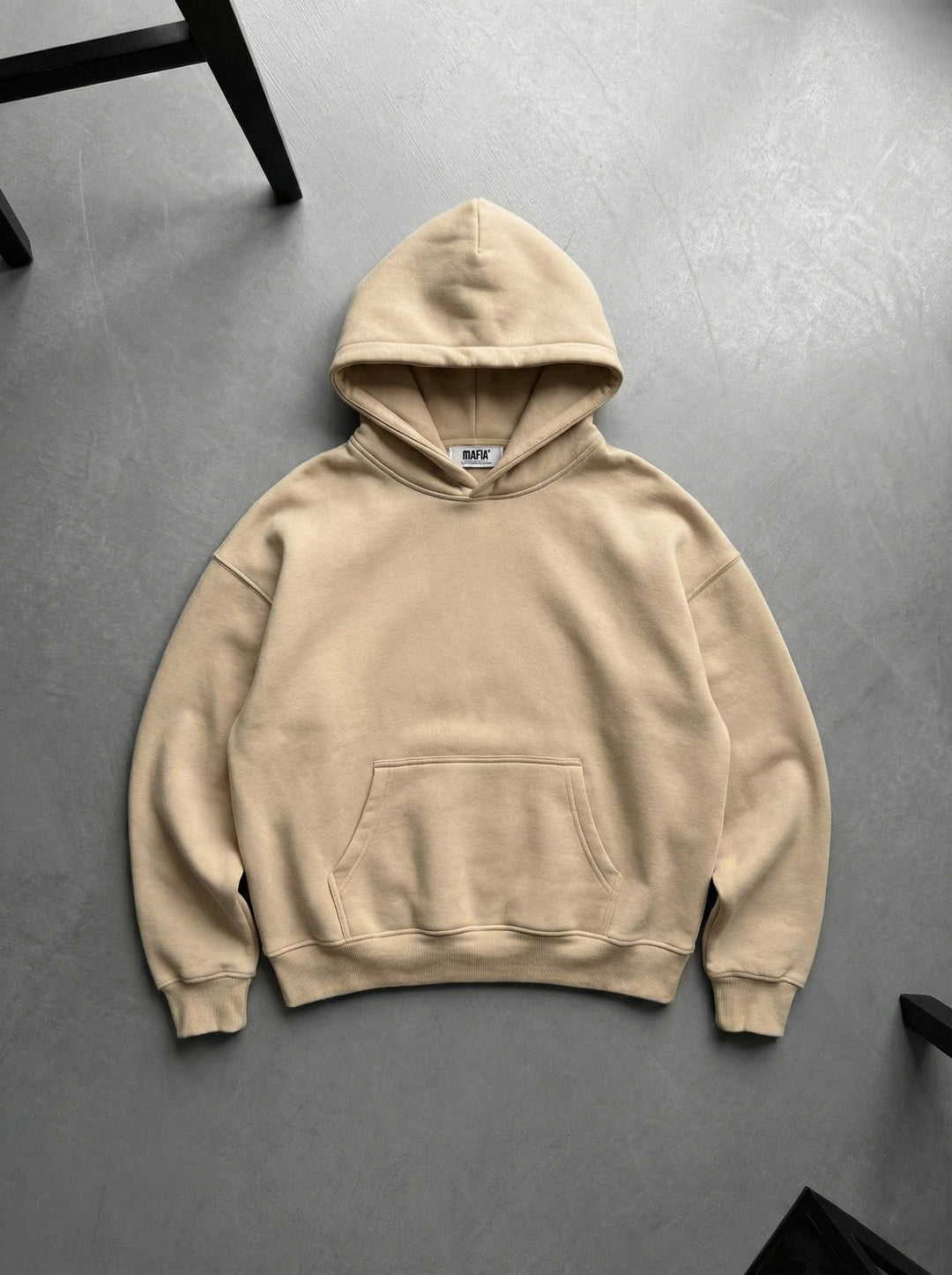 Oversize Basic Hoodie - Beżowy
