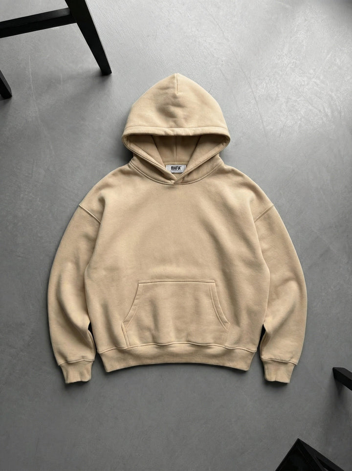 Oversize Basic Hoodie - Beżowy