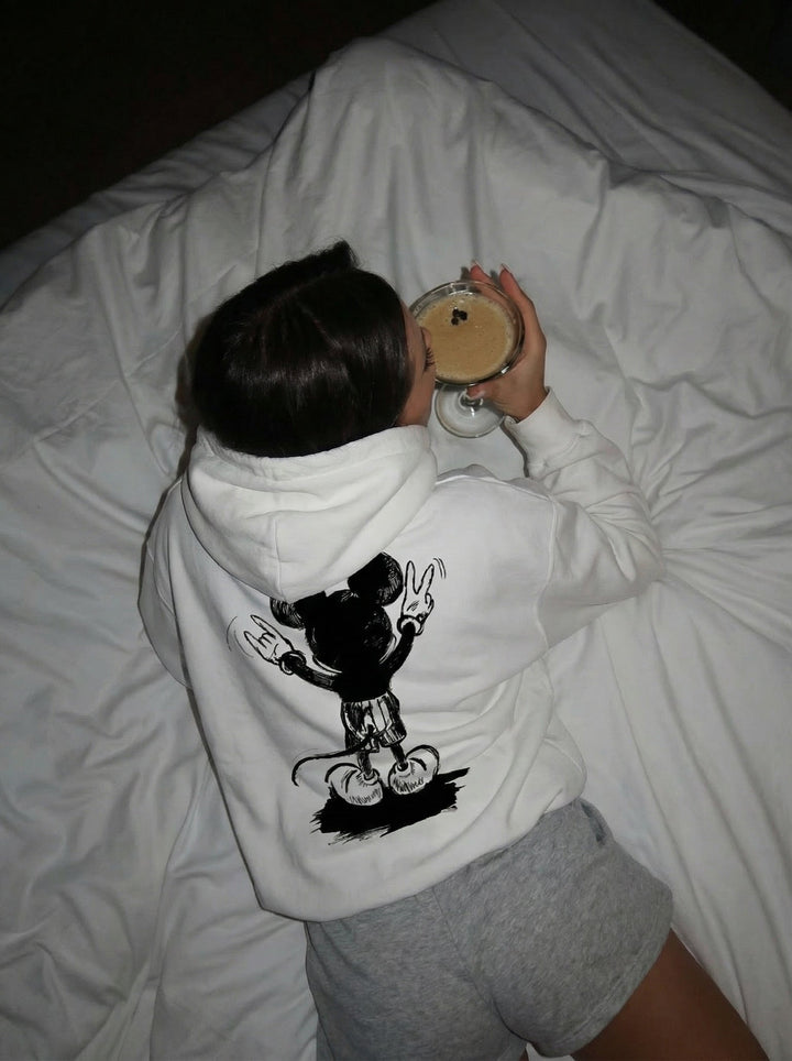 Oversize Mouse Hoodie - Biały