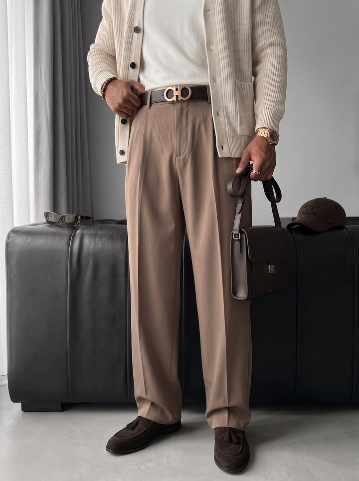 Luźne Spodnie Chino - Camel