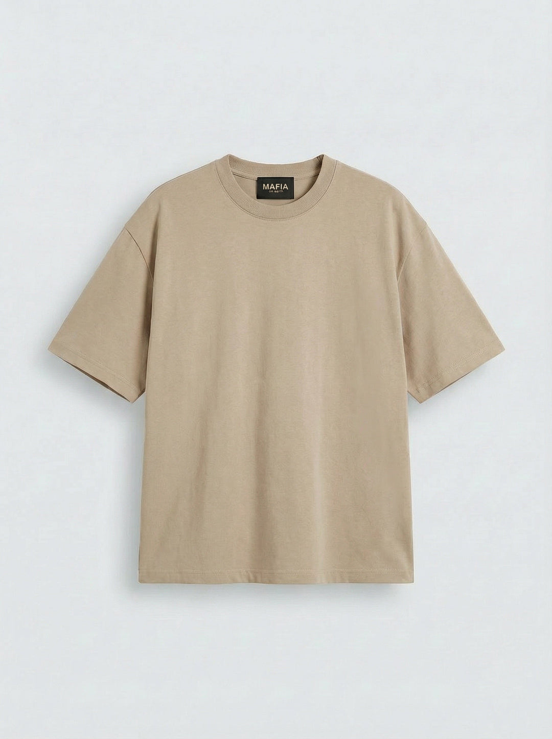 Oversize Basic T-Shirt - Beżowy