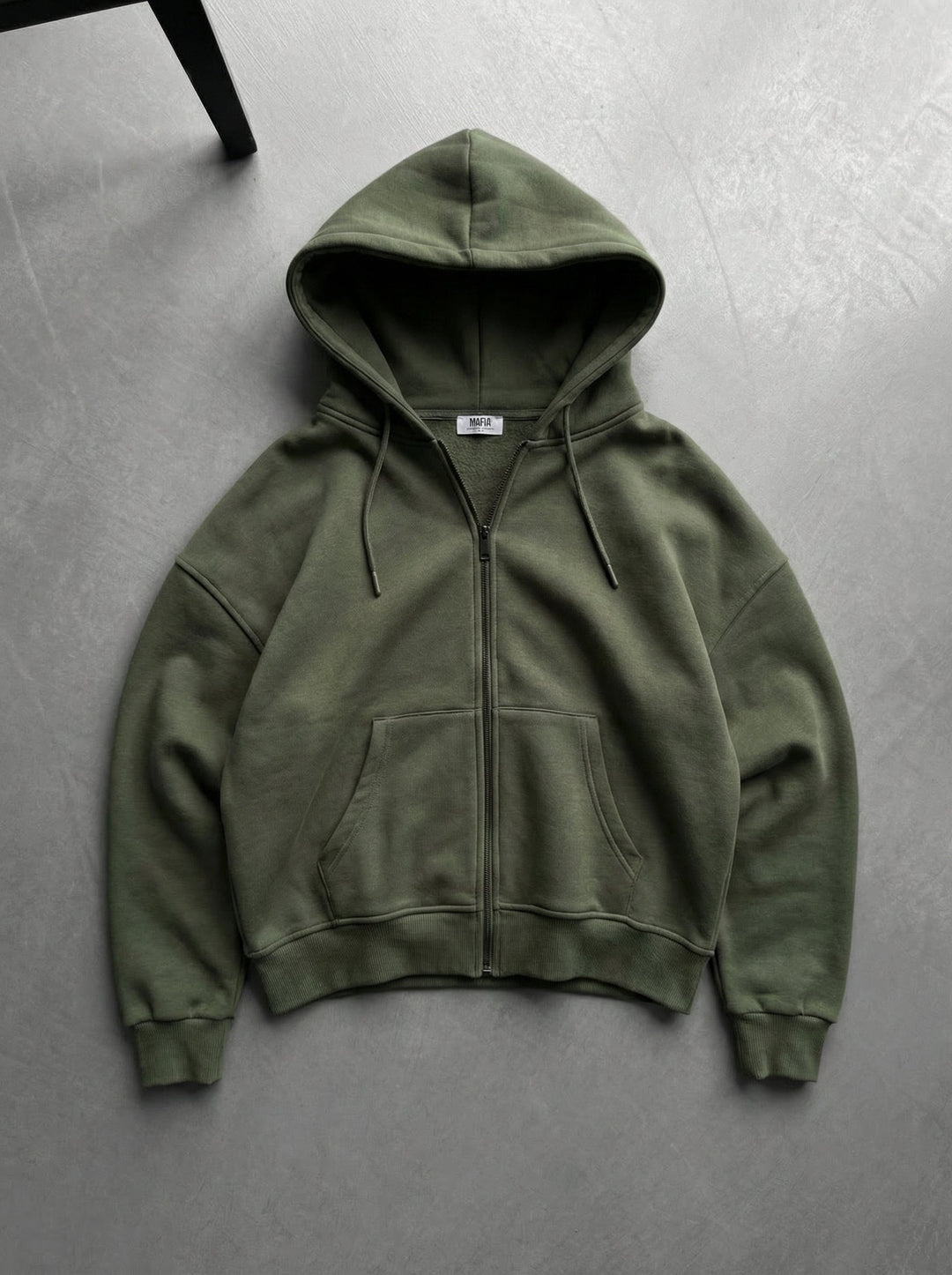 Oversize Basic Zipper Hoodie - Czterolistna Koniczyna