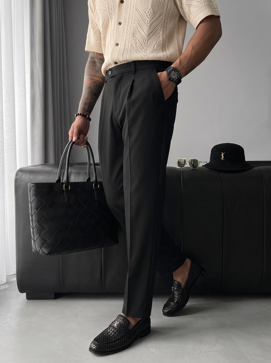 Spodnie Relaxed Fit - Czarny