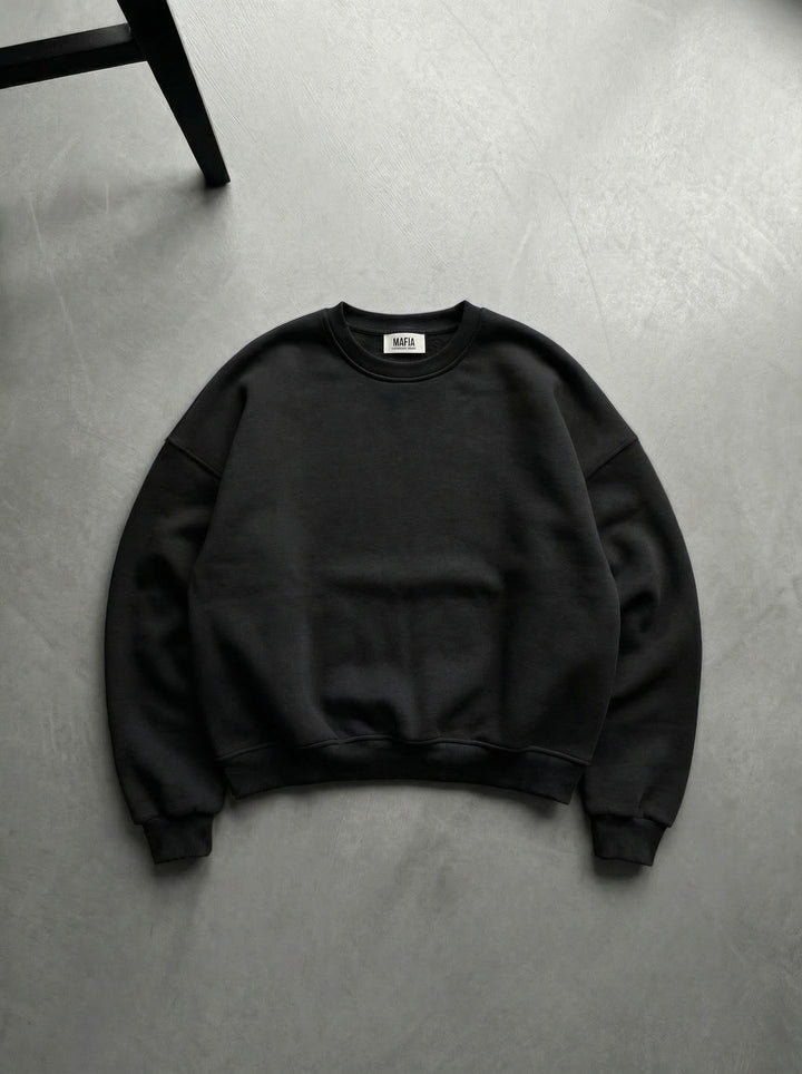 Oversize Basic Sweater - Czarny