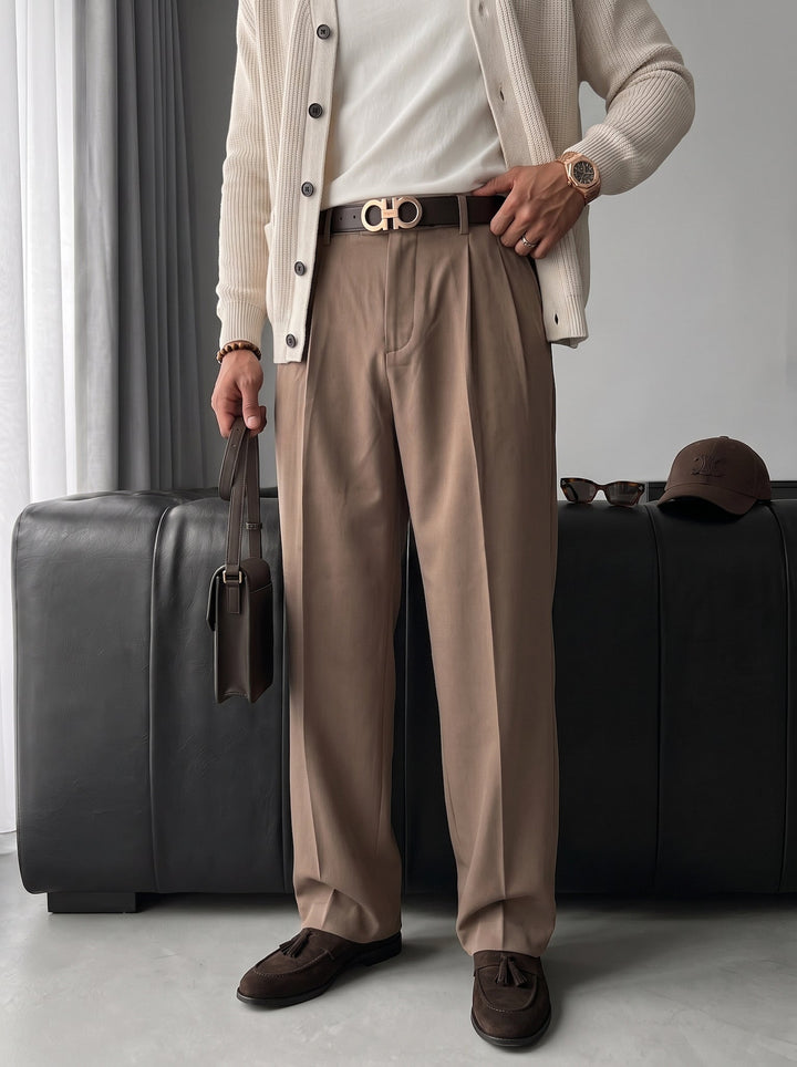Luźne Spodnie Chino - Camel