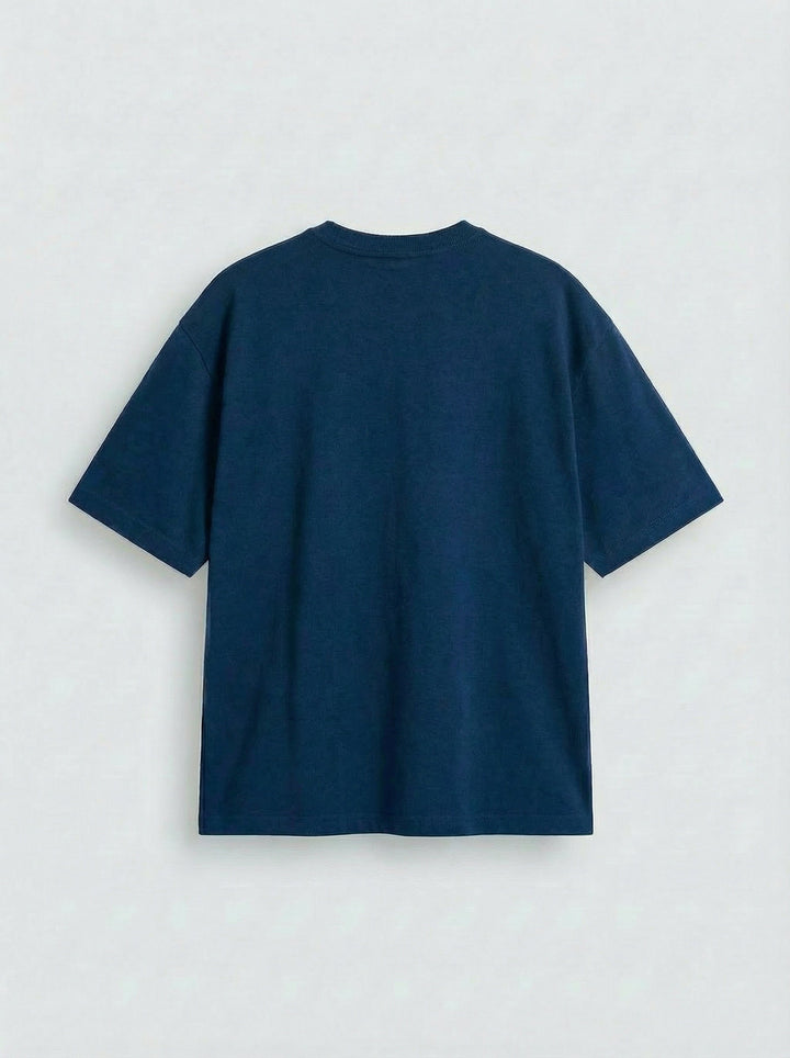 T-shirt Basic Oversize - Navy Peony