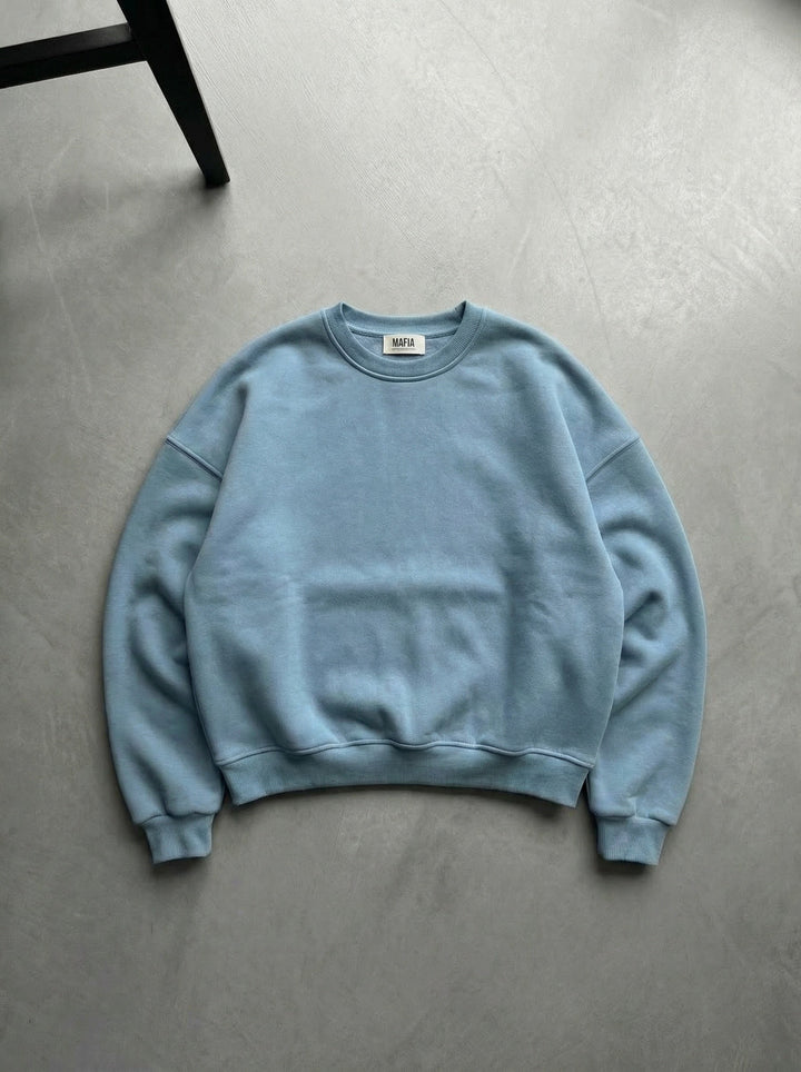 Oversize Basic Sweater - Wyblakły Dżins