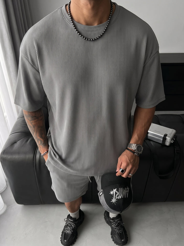 Oversize Cord Tee - Szary