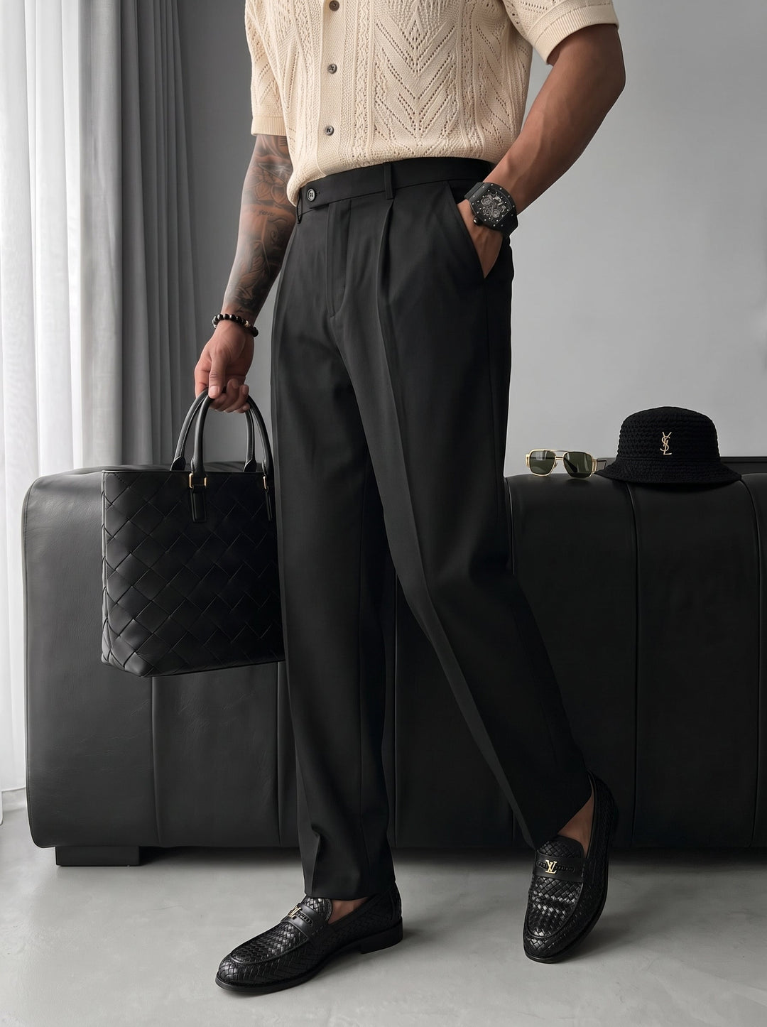 Spodnie Relaxed Fit - Czarny