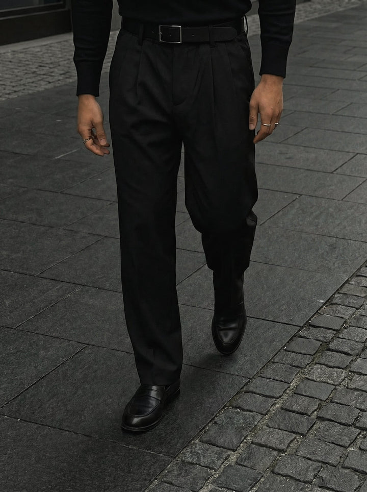 Luźne Spodnie Chino - Czarne