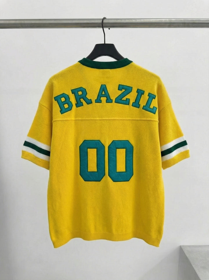 Oversize Brazil Knit T-shirt - Żółty