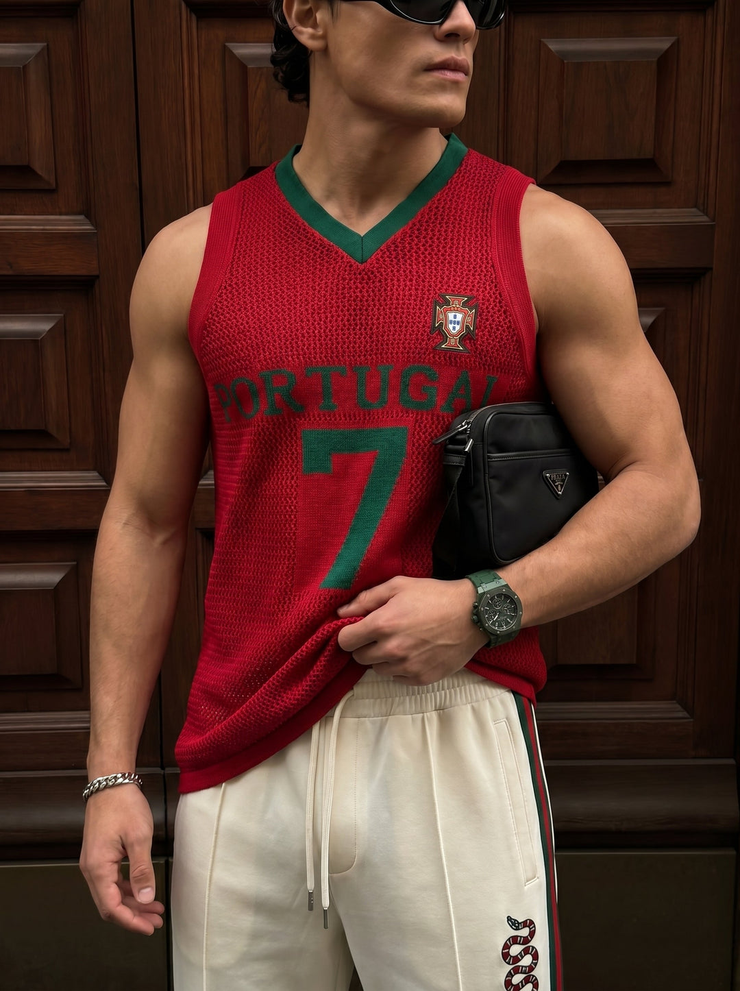 Oversize Portugal Knit Tanktop - Czerwony