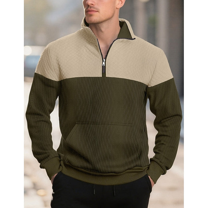 Fakturowany zamek 1/4 bluza