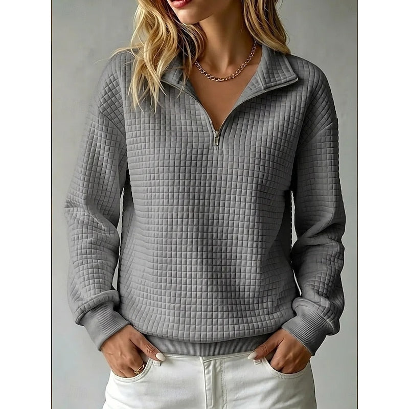 Fakturowany zamek 1/2 sweter
