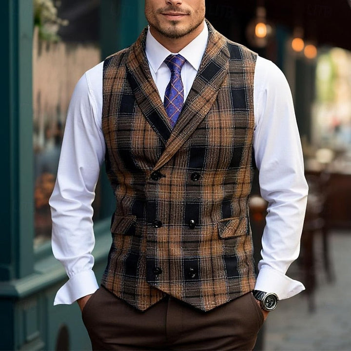 Elegancki krata kamizelka