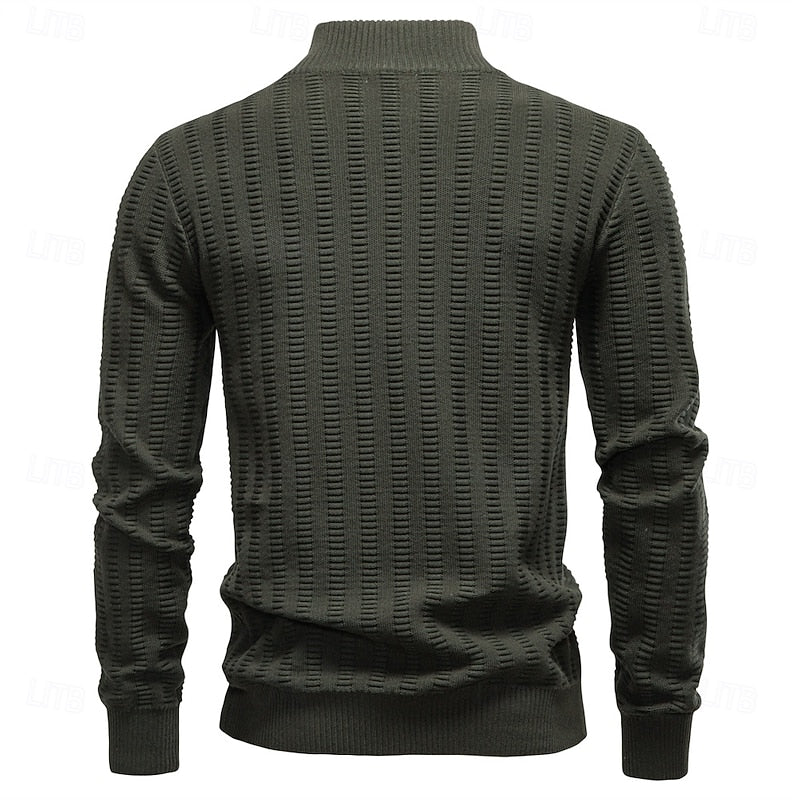 Fakturowany zamek 1/2 sweter