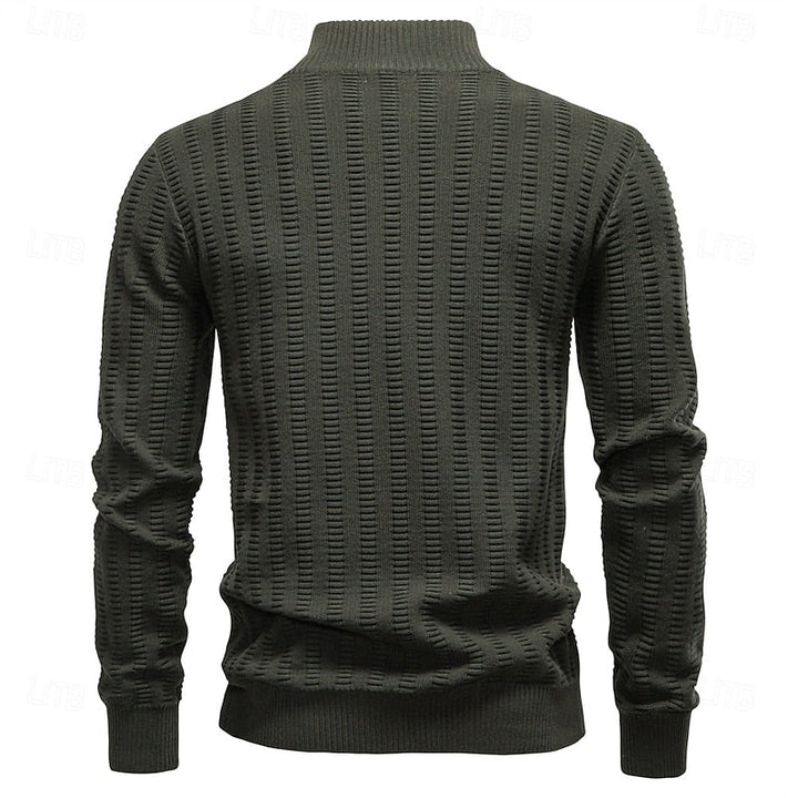 Fakturowany zamek 1/2 sweter
